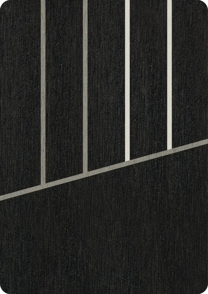 Muestra del color Carbon de Flexiteek 3 con junta de calafateo