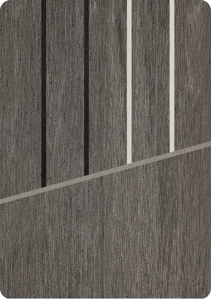 Muestra del color Charcoal de Flexiteek 3 con junta de calafateo