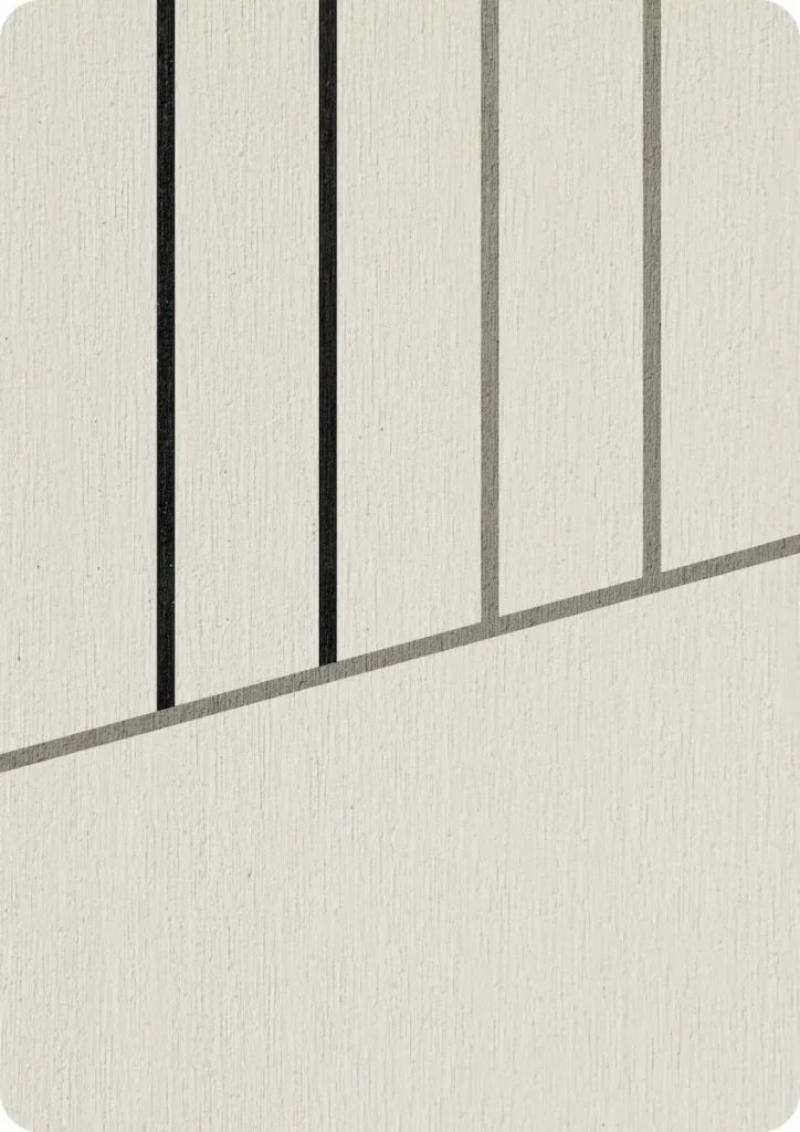 Muestra del color Off White de Flexiteek 3 con junta de calafateo